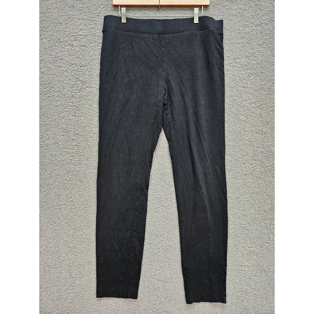 Pure Jill Tapered Ankle Leggings Medium Tall Black Pima Cotton Modal Stretch